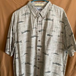 Columbia Bass Print button up shirt, xxl
